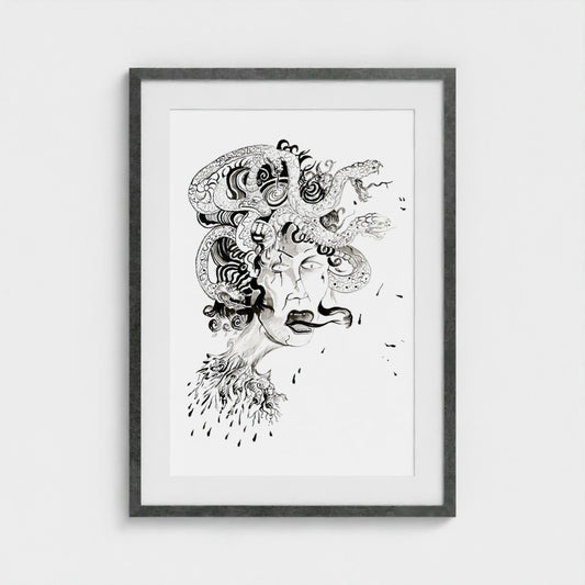 Medusa Unleashed in Monochrome and Technicolor (Framed Set of 2)