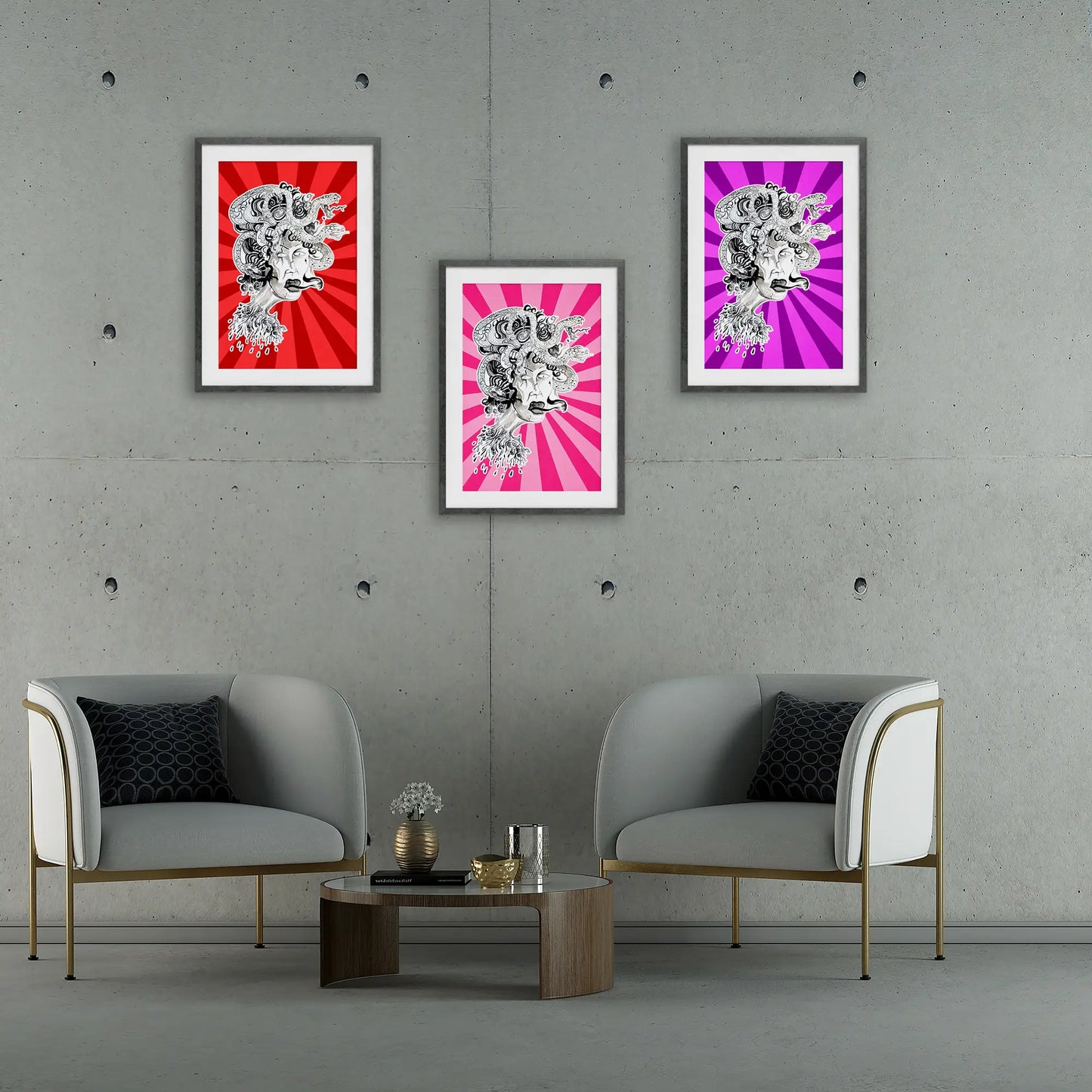 Medusa Reframed: Chromatic Fields 2026 (Framed Set of 3)