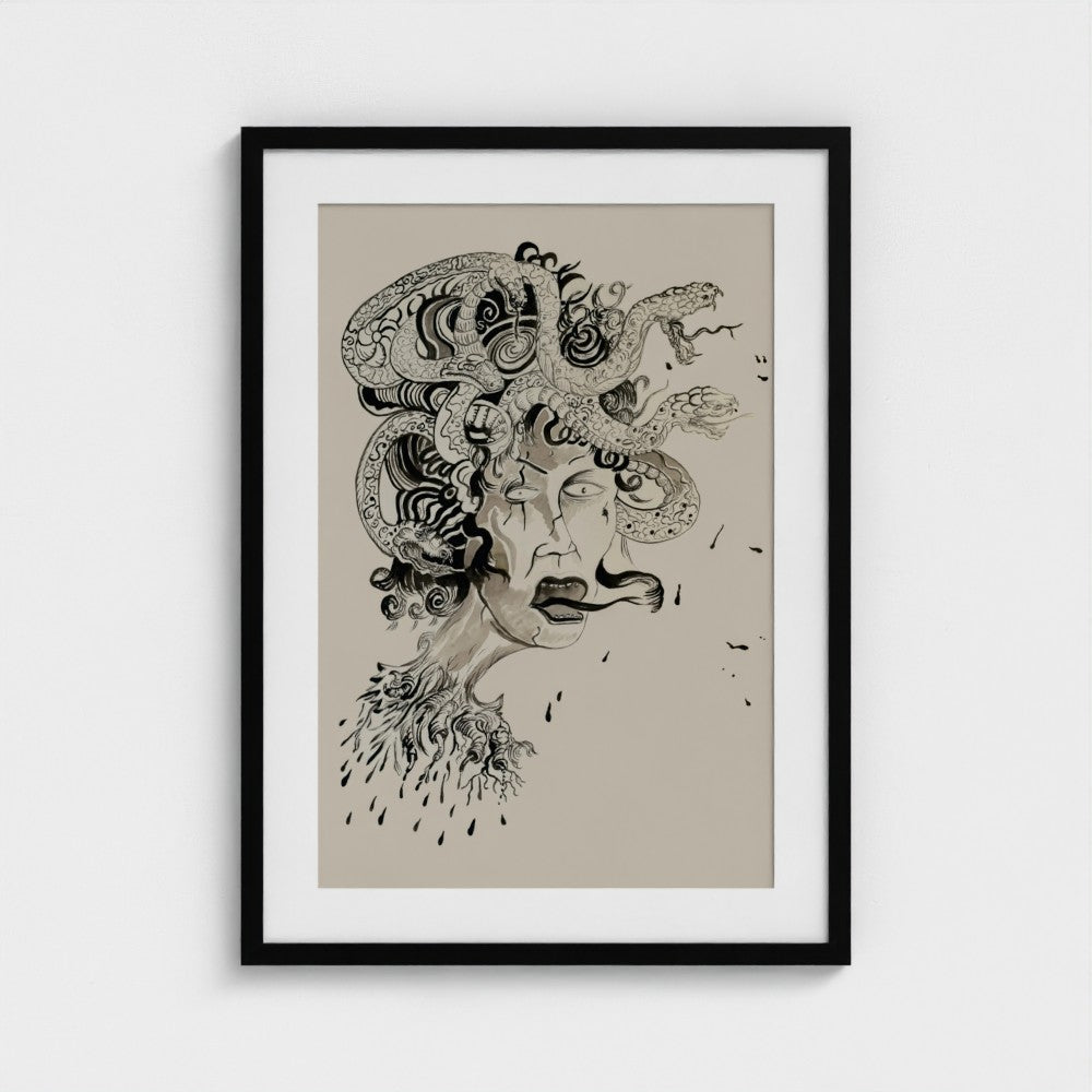 Medusa Unleashed in Monochrome